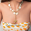 Summer Starfish 304 Stainless Steel & Natural Shell Pendant Necklaces for Women FS-WGDB1B9-01-1