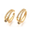 Brass Micro Pave Clear Cubic Zirconia Cuff Earrings EJEW-F370-11G-3