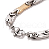 PVD Vacuum Plating 201 Stainless Steel Bar Link Chain Bracelets STAS-E160-01GP-3