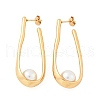 304 Stainless Steel ABS Imitation Pearl Stud Earrings EJEW-M070-10G-2