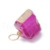 Electroplated Natural Quartz Pendants PALLOY-JF02322-02-4