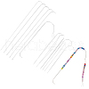AHADERMAKER 12Pcs 10 Styles Steel Beading Needles with Hook for Bead Spinner TOOL-GA0001-88-1