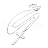 Cross 304 Stainless Steel Pendant Necklaces NJEW-H059-09P-4