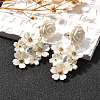 Alloy & 925 Sterling Silver & Acrylic Dangle Stud Earrings EJEW-Q013-08A-1