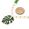 Leaf Alloy Enamel Pendant Necklaces for Women NJEW-JN05350-02-3