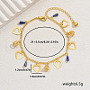 Elegant Brass Hollow Heart & Plastic Blue Faceted Cone Pendant Anklets for Women Vacation and Daily Wear DO5106-7