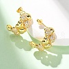 Brass Micro Pave Clear Cubic Zirconia Stud Earrings EJEW-D322-07G-02-2
