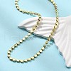 Brass Flat Ball Chain Necklaces for Women NJEW-U035-01G-2