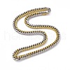 Two Tone Vacuum Plating 201 Stainless Steel Cuban Link Chain Necklace with 304 Stainless Steel Clasps for Men Women NJEW-M194-01B-GP-1