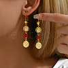 Tassel Coin Brass Hoop Earrings XE5575-4