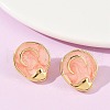 304 Stainless Steel Enamel Stud Earrings STAS-D368-05G-5