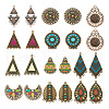 22Pcs 11 Style Tibetan Style Alloy Enamel Chandelier Components Links FIND-TA0001-83-2