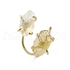 Natural Lemon Quartz Cuff Rings RJEW-B122-02G-01-4