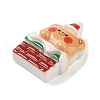 Christmas Bear Theme Opaque Resin Decoden Cabochons RESI-S397-02G-2
