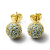 Rhinestone Disco Ball Stud Earrings EJEW-D055-07G-3