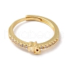 Rack Plating Brass Clear Cubic Zirconia Constellation Adjustable Rings for Women RJEW-S407-08G-01-2