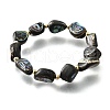 Abalone Shell Beads Stretch Bracelets BJEW-D315-02G-4