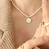 Mother's Day Jewellery 304 Stainless Steel Pave Natural White Shell Constellation Pendant Natural Freshwater Pearl Rice Beaded Necklaces for Women FS-WG631DE-05-1