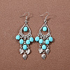 Bohemian tassel turquoise earrings JU8957-17-1