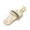 Brass Micro Pave Cubic Zirconia Pendants KK-E092-18G-08-2