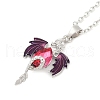 Alloy and Glass Pendant Necklaces PW-WG44FA7-01-2