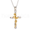 Cross & Leaf Alloy Pendant Necklaces FS-WG2F207-01-2