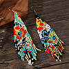 Bohemian Style Flower Tassel Dangle Earrings KT1852-2