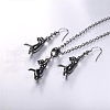 Cat Alloy Rhinestone Pendant Necklaces & Dangle Earring Sets FS-WGF21F1-03-1