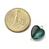 Acrylic Imitation Gemstone Style Heart Connector Charms PALLOY-JF03510-02-5