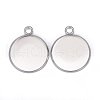 304 Stainless Steel Pendant Cabochon Settings X-STAS-F191-14S-G-3