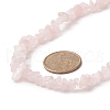 Natural Rose Quartz Chip Beaded Necklaces with 304 Stainless Steel Lobster Claw Clasp & Chain Extender NJEW-JN04225-01-2