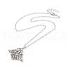 Alloy Moth Pendant Necklace NJEW-G056-07AS-3
