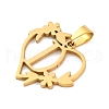 Ion Plating(IP) 201 Stainless Steel Pendants STAS-N103-183G-D-2