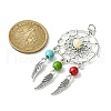 2Pcs 2 Styles Synthetic Turquoise Dyed Big Pendants PALLOY-JF02309-01A-2
