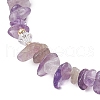 Natural Amethyst Chip & Glass Beaded Anklets AJEW-AN00682-02-3