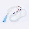 Opalite Tassel Pendant Necklaces NJEW-P193-A08-1