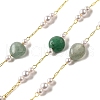 Handmade Natural Green Aventurine Nuggest Beaded Chains CHC-F020-03G-01-1