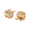 Brass Micro Pave Cubic Zirconia Beads KK-A259-07G-2