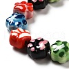 Handmade Printed Porcelain Beads PORC-F005-02-6