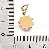 304 Stainless Steel Pave Natural Carnelian(Dyed & Heated) Sun Pendant Decoration STAS-H202-50G-3
