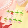 8Pcs Tulip Acrylic & Glass Pendant Decorations HJEW-JM03081-02-1