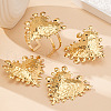 Big Heart Alloy Cuff Bangles & Cuff Rings & Stud Earrings Sets FS-WG6E35F-01-3