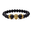 Natural Frosted Stone Round Beads Stretch Bracelets QM6104-11-1