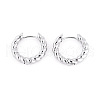 Twist Rings Brass Hoop Earrings for Women EJEW-B056-15P-1