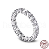Rhodium Plated 925 Sterling Silver Micro Pave Cubic Zirconia Finger Ring for Women RJEW-F150-01B-01P-2