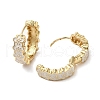 Flower Real 18K Gold Plated Brass Hoop Earrings EJEW-L268-015G-03-2