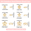 Beebeecraft 300pcs 6 styles 304 Stainless Steel & Brass Bead Caps STAS-BBC0002-51-2