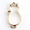 Rack Plating Alloy Kitten Open Back Bezel Pendants PALLOY-S047-01D-FF-2