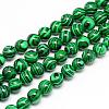 Synthetic Malachite Beads Strands G-T053-6mm-05-1