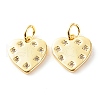 Brass Micro Pave Clear Cubic Zirconia Pendants ZIRC-P094-22G-RS-2